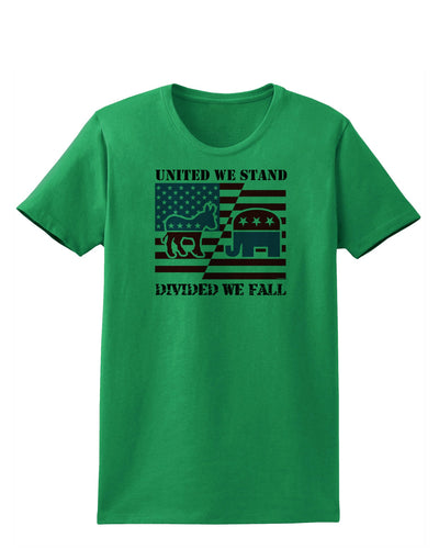 United We Stand Divided We Fall Womens T-Shirt-Womens T-Shirt-TooLoud-Kelly-Green-X-Small-Davson Sales