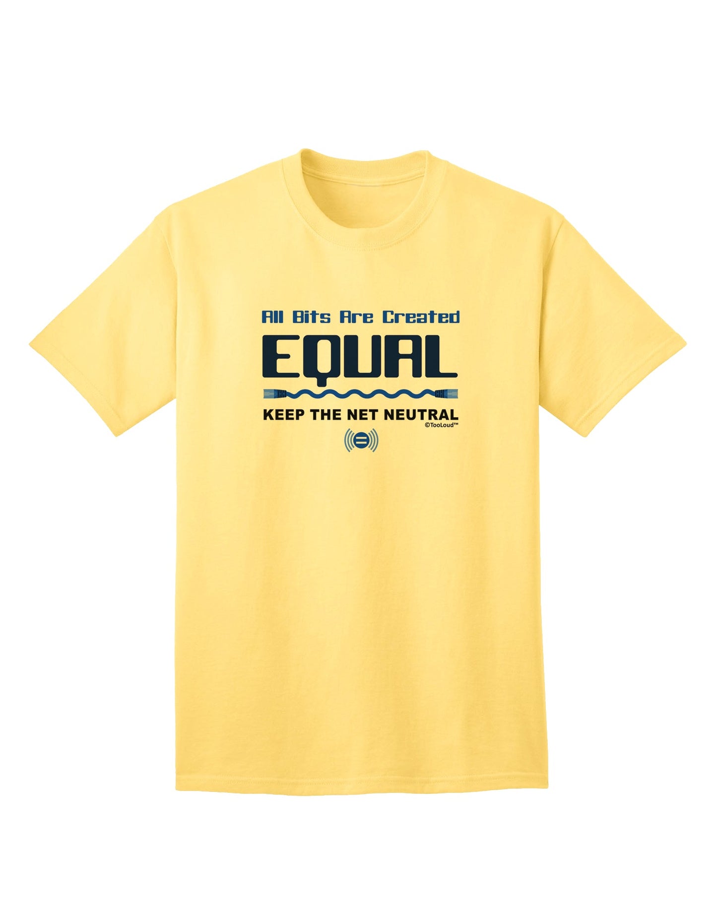Universal Equality: All Bits Are Created Equal - Net Neutrality Adult T-Shirt Collection-Mens T-shirts-TooLoud-Yellow-Small-Davson Sales