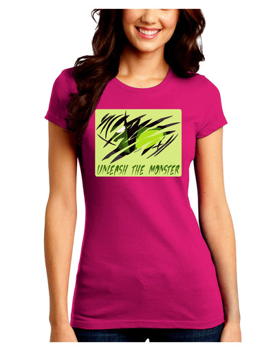 Unleash The Monster Juniors Crew Dark T-Shirt-T-Shirts Juniors Tops-TooLoud-Hot-Pink-Juniors Fitted Small-Davson Sales