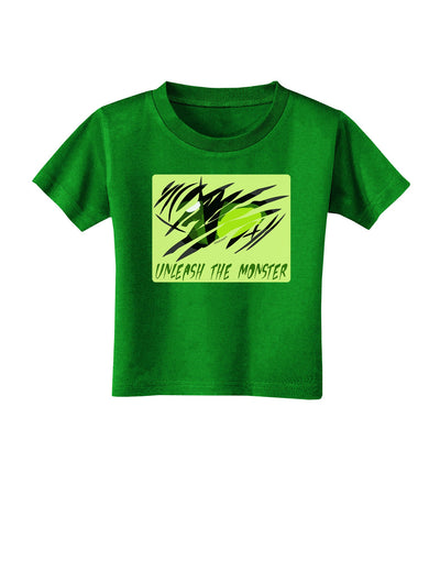 Unleash The Monster Toddler T-Shirt Dark-Toddler T-Shirt-TooLoud-Clover-Green-2T-Davson Sales