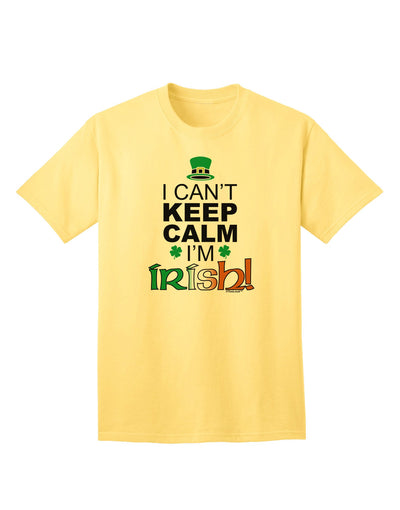 Unleash Your Heritage: 'I Can't Keep Calm, I'm Irish' Adult T-Shirt Collection-Mens T-shirts-TooLoud-Yellow-Small-Davson Sales