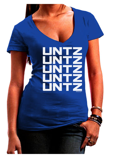 Untz Untz Untz Untz Untz EDM Design Juniors V-Neck Dark T-Shirt-Womens V-Neck T-Shirts-TooLoud-Royal-Blue-Juniors Fitted Small-Davson Sales