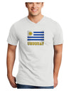 Uruguay Flag Adult V-Neck T-shirt-Mens V-Neck T-Shirt-TooLoud-White-Small-Davson Sales