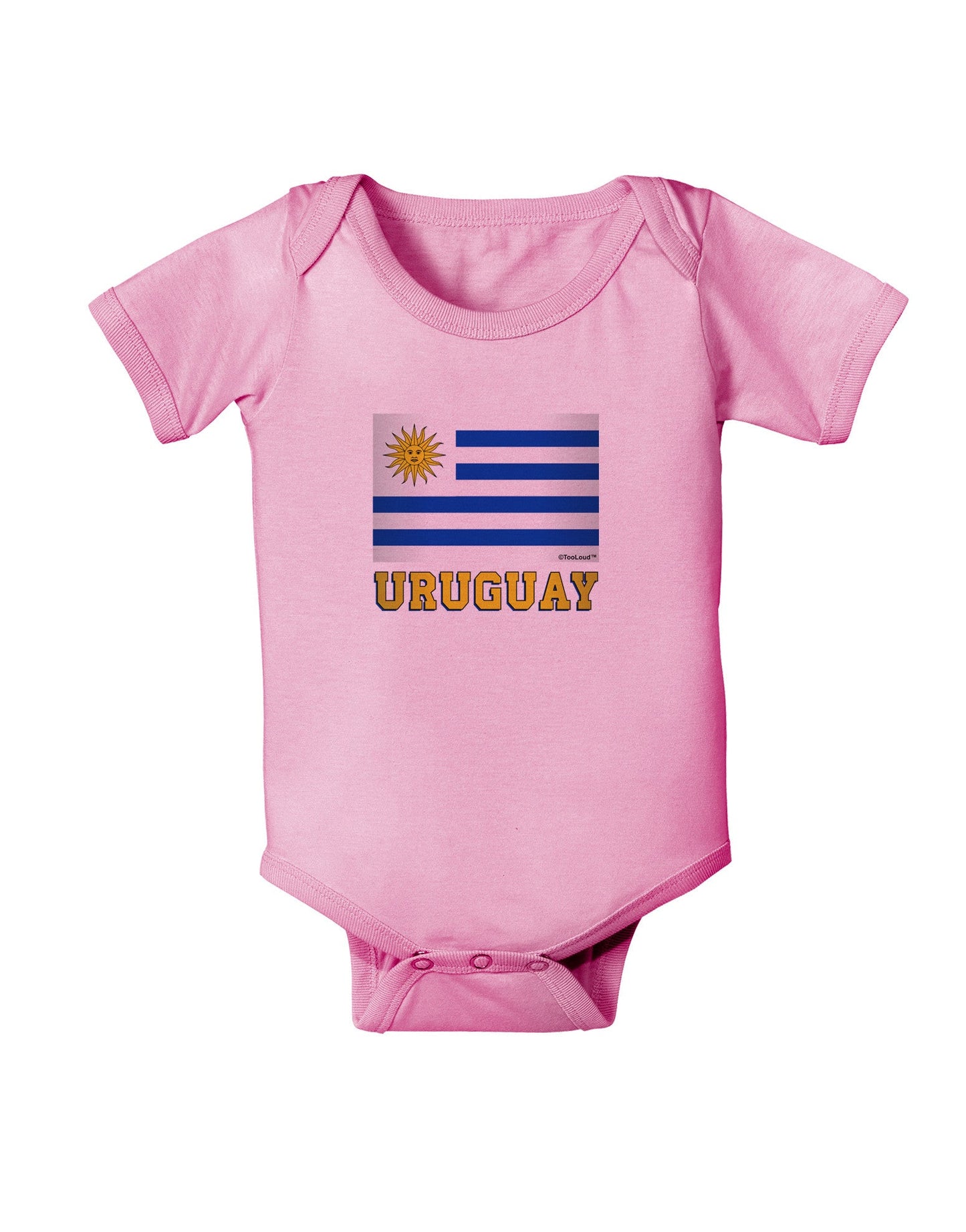 Uruguay Flag Baby Romper Bodysuit-Baby Romper-TooLoud-Pink-06-Months-Davson Sales