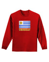 Uruguay Flag Dark Adult Long Sleeve Dark T-Shirt-TooLoud-Red-Small-Davson Sales