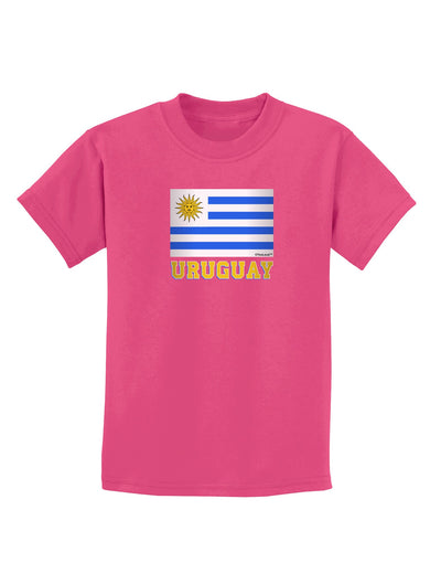 Uruguay Flag Dark Childrens Dark T-Shirt-Childrens T-Shirt-TooLoud-Sangria-X-Small-Davson Sales