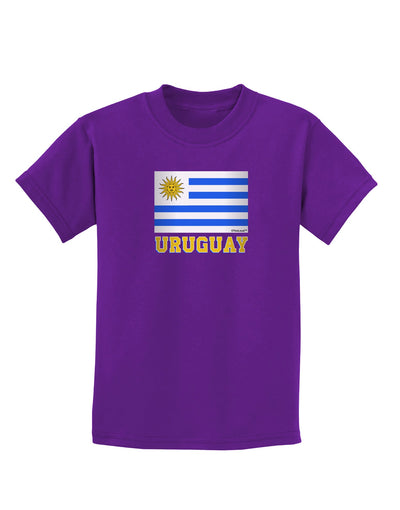 Uruguay Flag Dark Childrens Dark T-Shirt-Childrens T-Shirt-TooLoud-Purple-X-Small-Davson Sales