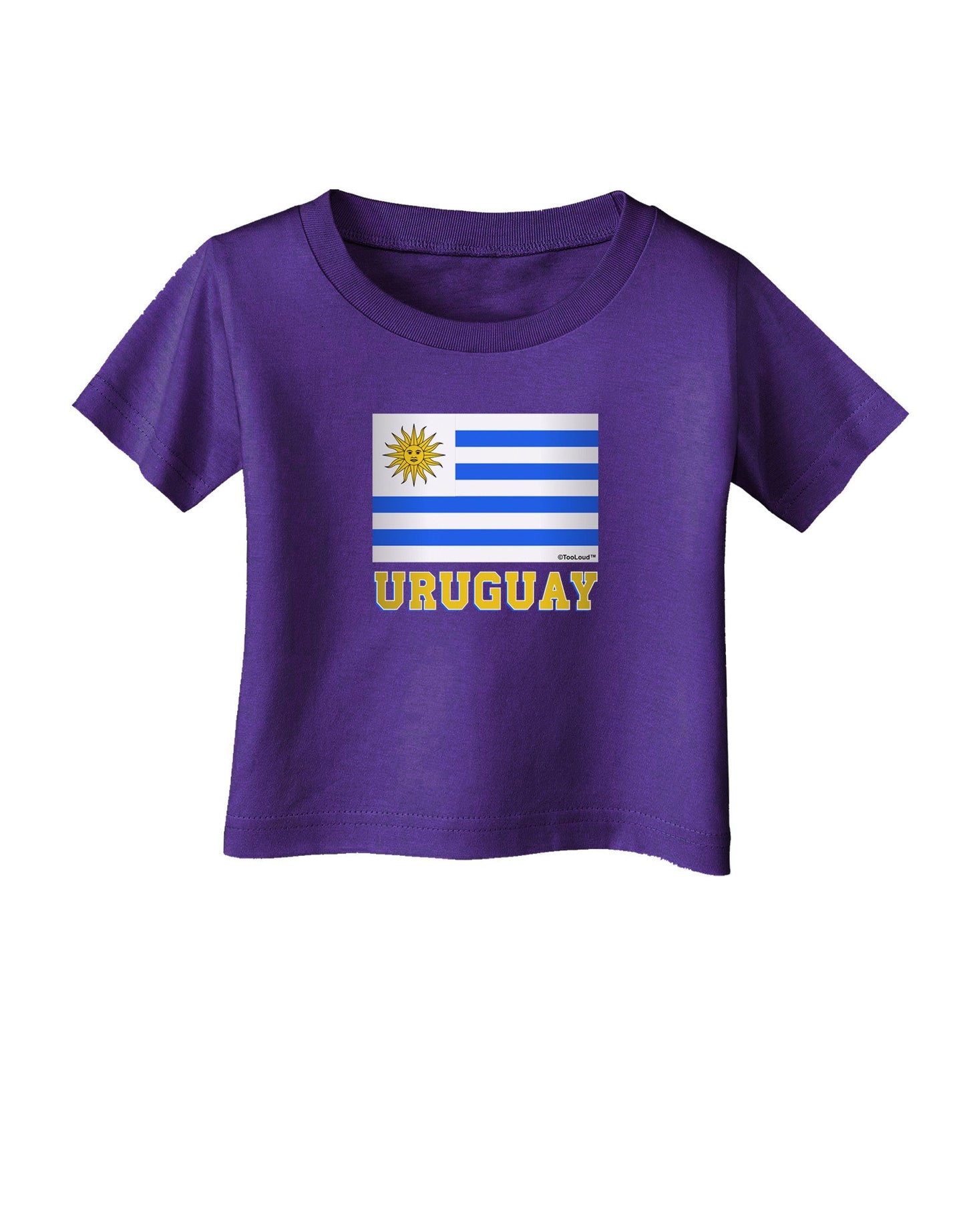 Uruguay Flag Dark Infant T-Shirt Dark-Infant T-Shirt-TooLoud-Purple-06-Months-Davson Sales