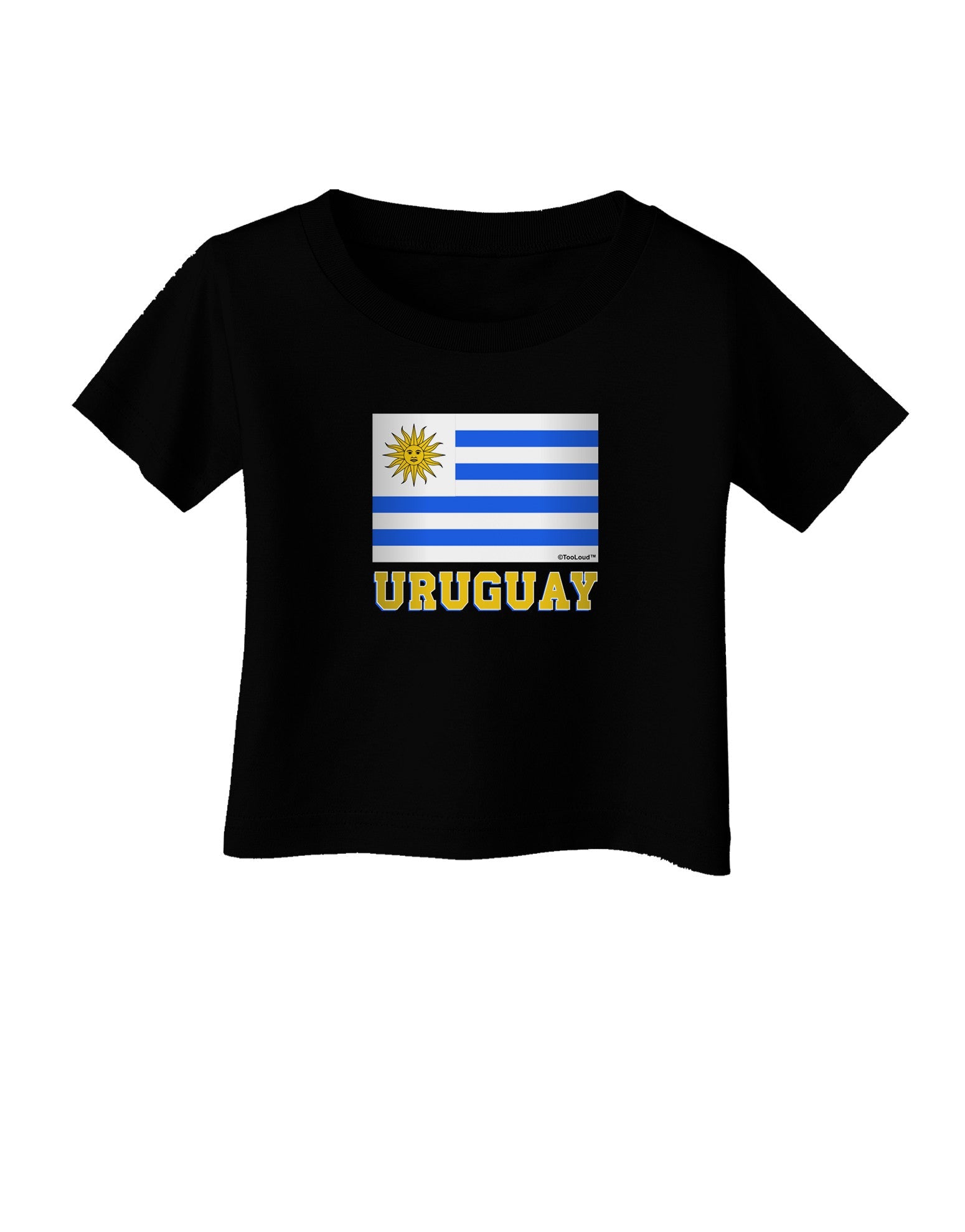 Uruguay Flag Dark Infant T-Shirt Dark-Infant T-Shirt-TooLoud-Black-06-Months-Davson Sales