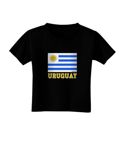 Uruguay Flag Dark Toddler T-Shirt Dark-Toddler T-Shirt-TooLoud-Black-2T-Davson Sales