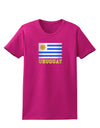 Uruguay Flag Dark Womens Dark T-Shirt-TooLoud-Hot-Pink-Small-Davson Sales