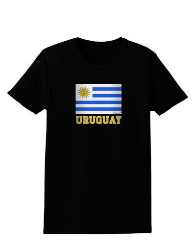 Uruguay Flag Dark Womens Dark T-Shirt-TooLoud-Black-X-Small-Davson Sales