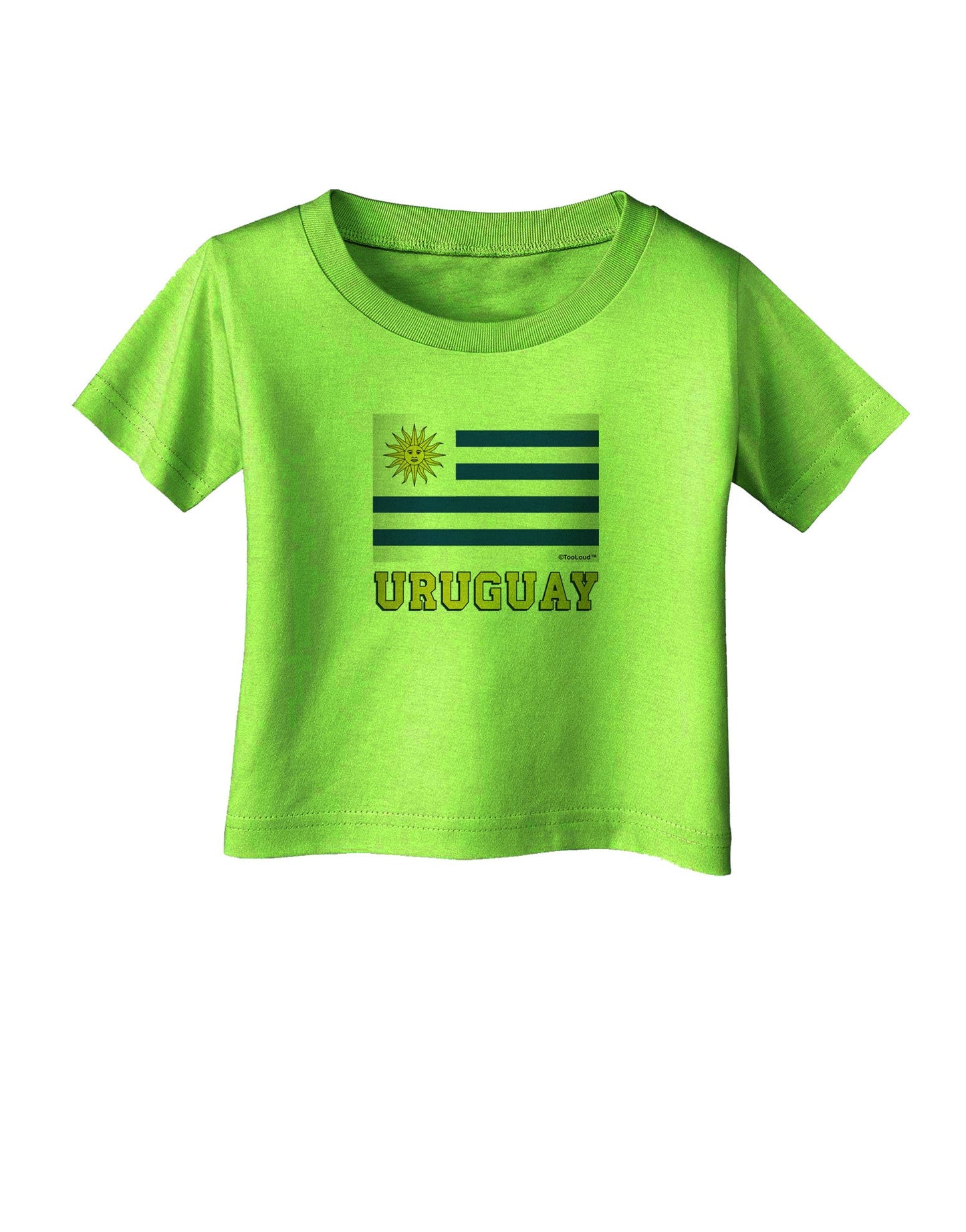 Uruguay Flag Infant T-Shirt-Infant T-Shirt-TooLoud-Lime-Green-06-Months-Davson Sales