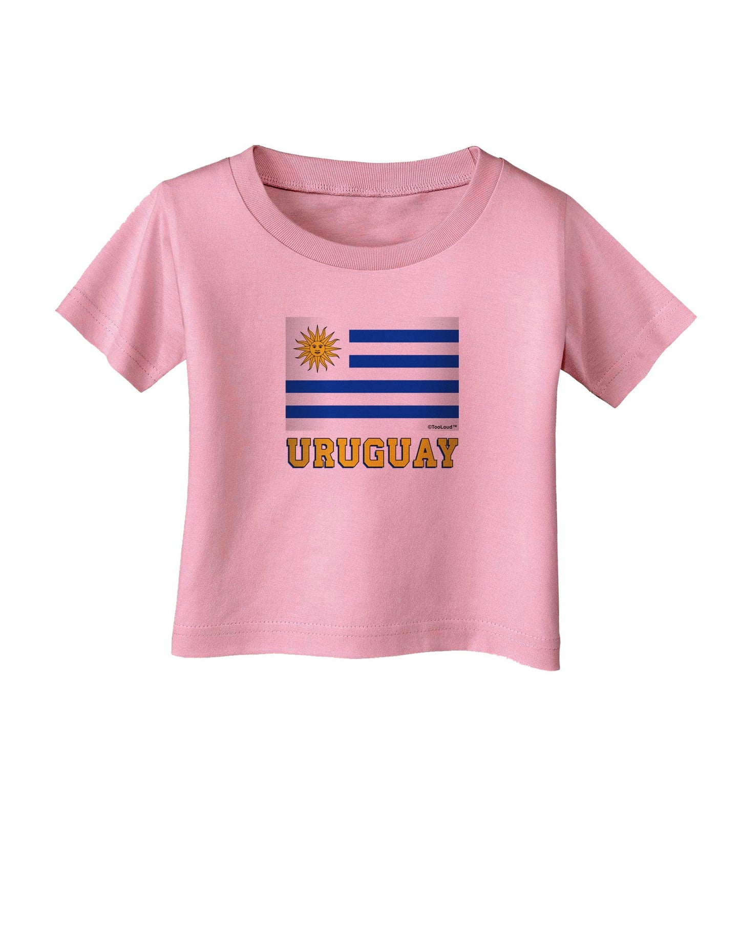 Uruguay Flag Infant T-Shirt-Infant T-Shirt-TooLoud-Candy-Pink-06-Months-Davson Sales