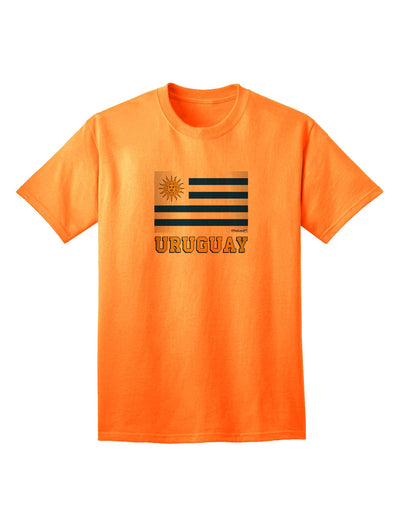 Uruguay Flag Inspired Adult T-Shirt - A Patriotic Fashion Statement-Mens T-shirts-TooLoud-Neon-Orange-Small-Davson Sales