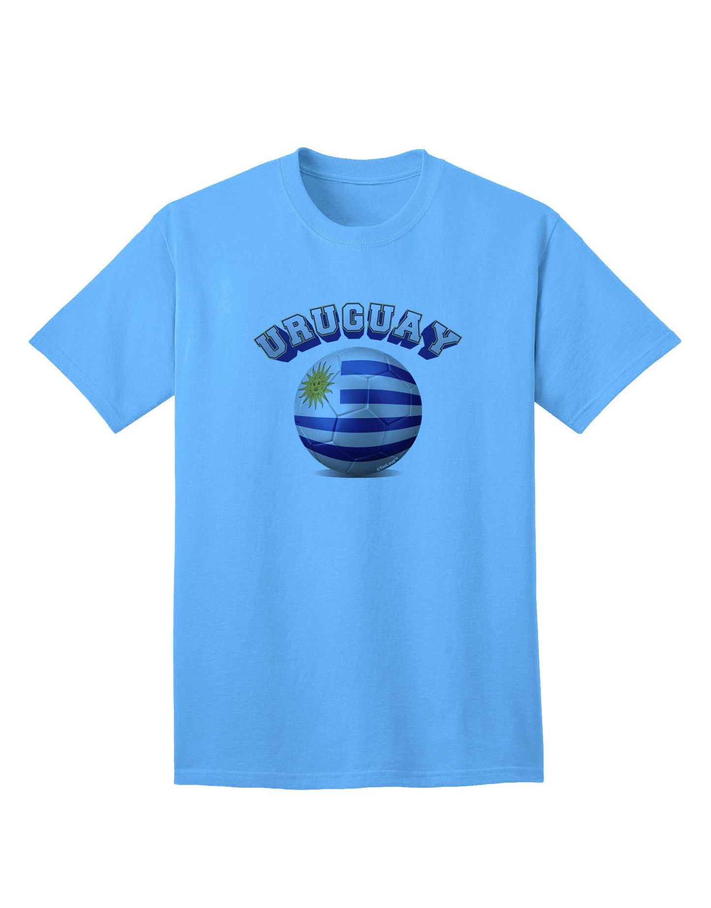 Uruguay Flag Soccer Ball - Premium Adult T-Shirt for Enthusiasts-Mens T-shirts-TooLoud-Aquatic-Blue-Small-Davson Sales