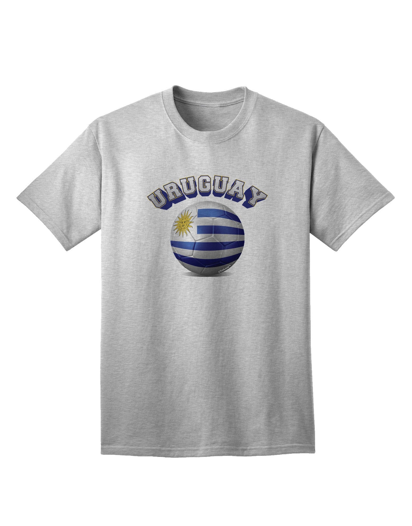 Uruguay Flag Soccer Ball - Premium Adult T-Shirt for Enthusiasts-Mens T-shirts-TooLoud-AshGray-Small-Davson Sales
