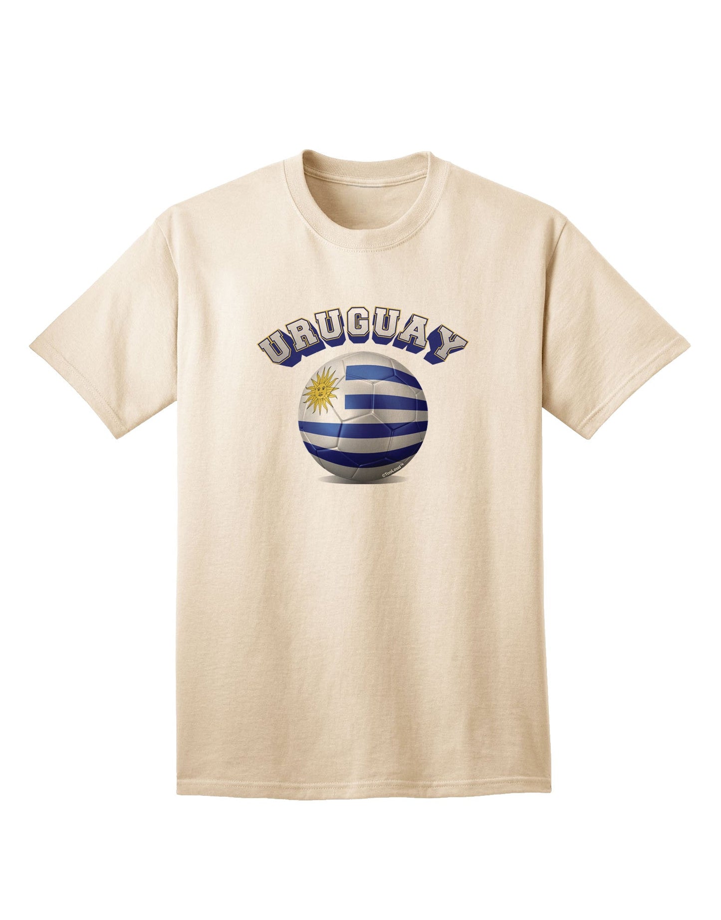 Uruguay Flag Soccer Ball - Premium Adult T-Shirt for Enthusiasts-Mens T-shirts-TooLoud-Natural-Small-Davson Sales