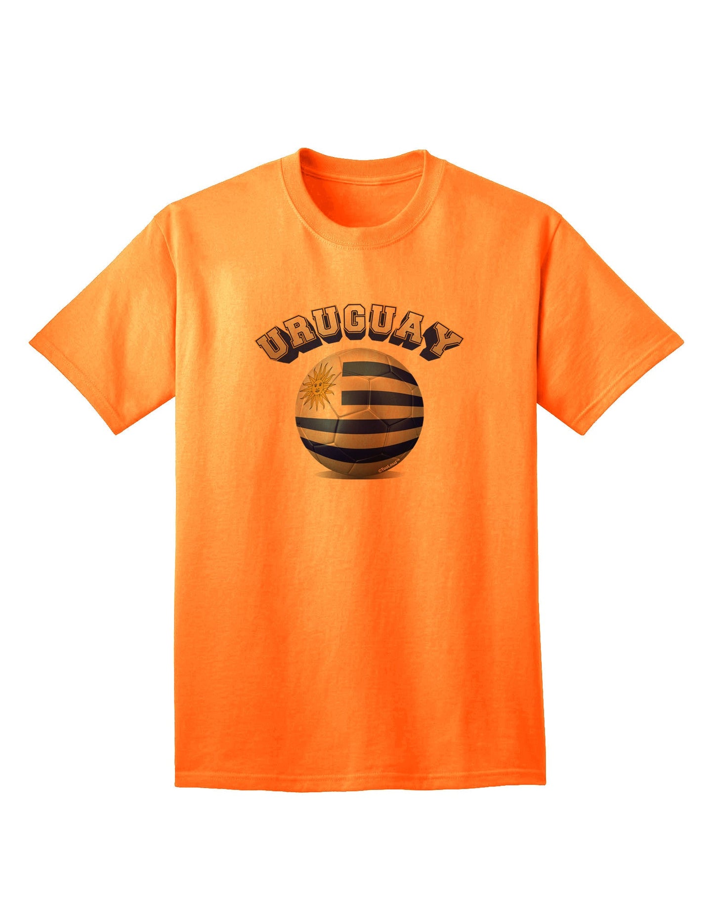 Uruguay Flag Soccer Ball - Premium Adult T-Shirt for Enthusiasts-Mens T-shirts-TooLoud-Neon-Orange-Small-Davson Sales