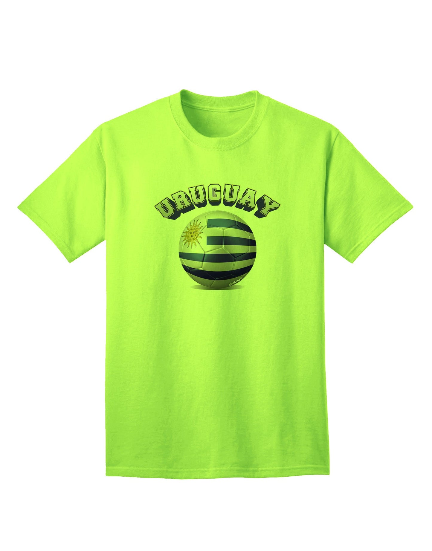 Uruguay Flag Soccer Ball - Premium Adult T-Shirt for Enthusiasts-Mens T-shirts-TooLoud-Neon-Green-Small-Davson Sales