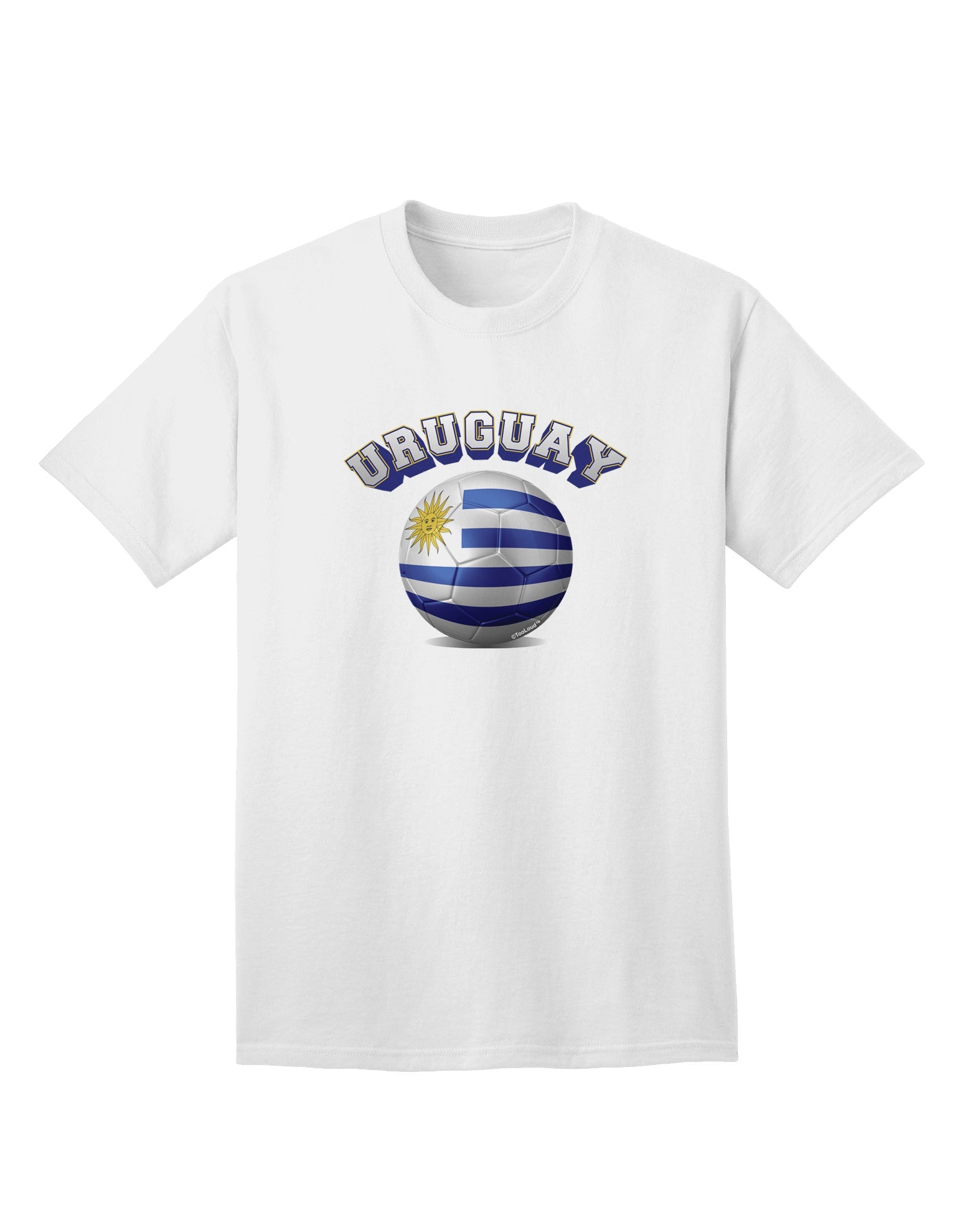 Uruguay Flag Soccer Ball - Premium Adult T-Shirt for Enthusiasts-Mens T-shirts-TooLoud-White-Small-Davson Sales