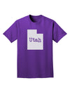 Utah - United States Shape Adult Dark T-Shirt by TooLoud-Mens T-Shirt-TooLoud-Purple-Small-Davson Sales