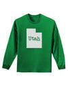 Utah - United States Shape Adult Long Sleeve Dark T-Shirt by TooLoud-TooLoud-Kelly-Green-Small-Davson Sales