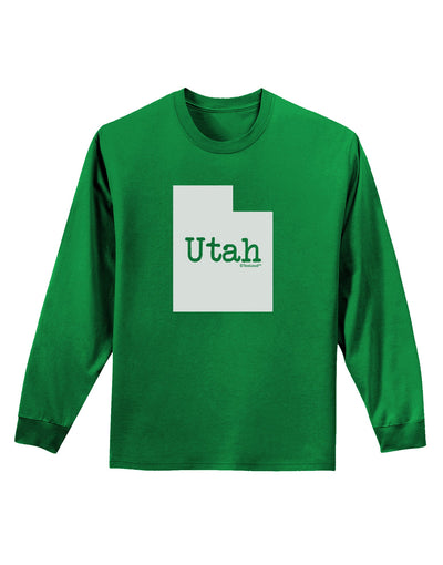 Utah - United States Shape Adult Long Sleeve Dark T-Shirt by TooLoud-TooLoud-Kelly-Green-Small-Davson Sales