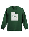 Utah - United States Shape Adult Long Sleeve Dark T-Shirt by TooLoud-TooLoud-Dark-Green-Small-Davson Sales