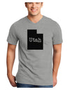 Utah - United States Shape Adult V-Neck T-shirt by TooLoud-Mens V-Neck T-Shirt-TooLoud-HeatherGray-Small-Davson Sales