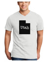 Utah - United States Shape Adult V-Neck T-shirt by TooLoud-Mens V-Neck T-Shirt-TooLoud-White-Small-Davson Sales