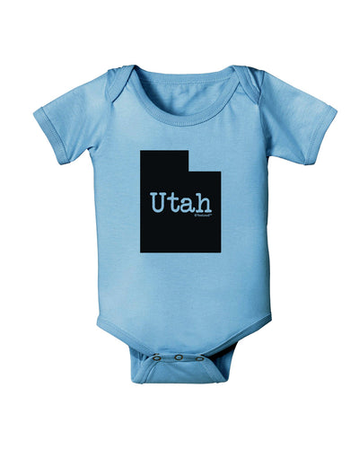 Utah - United States Shape Baby Romper Bodysuit by TooLoud-Baby Romper-TooLoud-Light-Blue-06-Months-Davson Sales