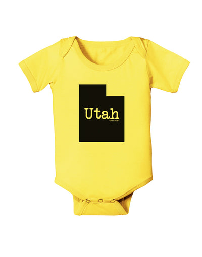 Utah - United States Shape Baby Romper Bodysuit by TooLoud-Baby Romper-TooLoud-Yellow-06-Months-Davson Sales