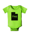 Utah - United States Shape Baby Romper Bodysuit by TooLoud-Baby Romper-TooLoud-Lime-Green-06-Months-Davson Sales