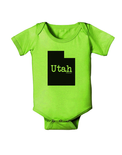 Utah - United States Shape Baby Romper Bodysuit by TooLoud-Baby Romper-TooLoud-Lime-Green-06-Months-Davson Sales