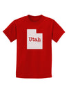 Utah - United States Shape Childrens Dark T-Shirt by TooLoud-Childrens T-Shirt-TooLoud-Red-X-Small-Davson Sales