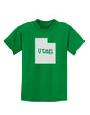 Utah - United States Shape Childrens Dark T-Shirt by TooLoud-Childrens T-Shirt-TooLoud-Kelly-Green-X-Small-Davson Sales