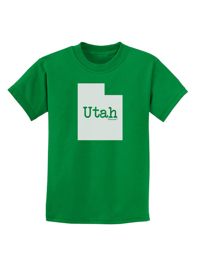 Utah - United States Shape Childrens Dark T-Shirt by TooLoud-Childrens T-Shirt-TooLoud-Kelly-Green-X-Small-Davson Sales