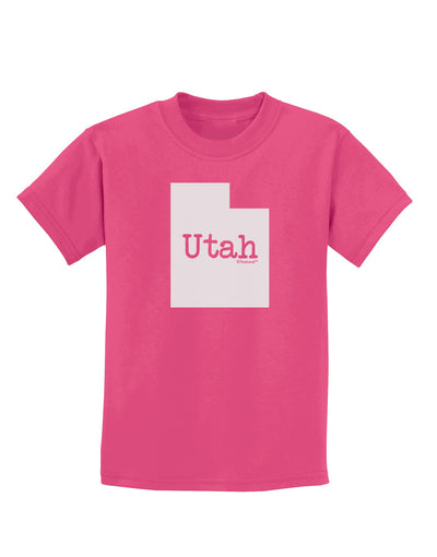 Utah - United States Shape Childrens Dark T-Shirt by TooLoud-Childrens T-Shirt-TooLoud-Sangria-X-Small-Davson Sales