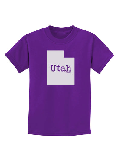 Utah - United States Shape Childrens Dark T-Shirt by TooLoud-Childrens T-Shirt-TooLoud-Purple-X-Small-Davson Sales