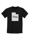 Utah - United States Shape Childrens Dark T-Shirt by TooLoud-Childrens T-Shirt-TooLoud-Black-X-Small-Davson Sales