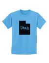 Utah - United States Shape Childrens T-Shirt by TooLoud-Childrens T-Shirt-TooLoud-Aquatic-Blue-X-Small-Davson Sales