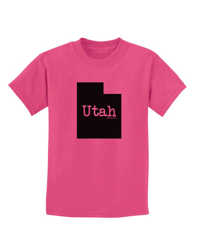 Utah - United States Shape Childrens T-Shirt by TooLoud-Childrens T-Shirt-TooLoud-Sangria-X-Small-Davson Sales