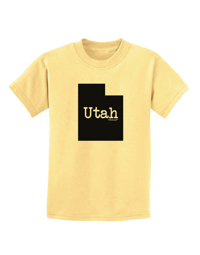 Utah - United States Shape Childrens T-Shirt by TooLoud-Childrens T-Shirt-TooLoud-Daffodil-Yellow-X-Small-Davson Sales