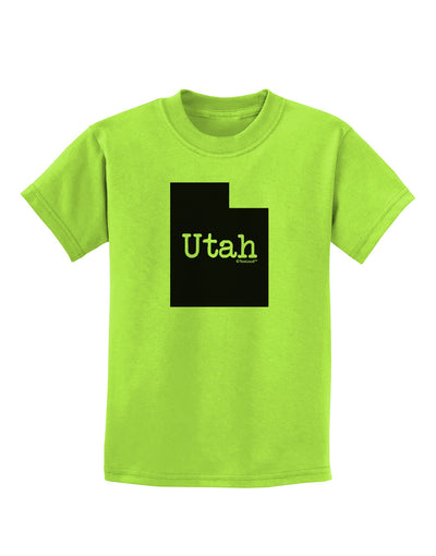 Utah - United States Shape Childrens T-Shirt by TooLoud-Childrens T-Shirt-TooLoud-Lime-Green-X-Small-Davson Sales