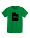 Utah - United States Shape Childrens T-Shirt by TooLoud-Childrens T-Shirt-TooLoud-Kelly-Green-X-Small-Davson Sales