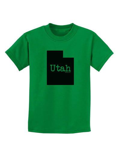 Utah - United States Shape Childrens T-Shirt by TooLoud-Childrens T-Shirt-TooLoud-Kelly-Green-X-Small-Davson Sales