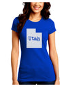 Utah - United States Shape Juniors Crew Dark T-Shirt by TooLoud-T-Shirts Juniors Tops-TooLoud-Royal-Blue-Juniors Fitted Small-Davson Sales