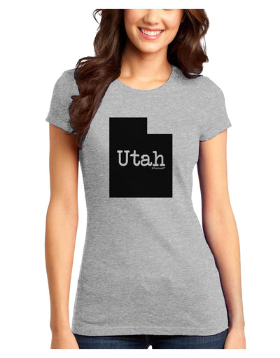 Utah - United States Shape Juniors T-Shirt by TooLoud-Womens Juniors T-Shirt-TooLoud-Ash-Gray-Juniors Fitted X-Small-Davson Sales