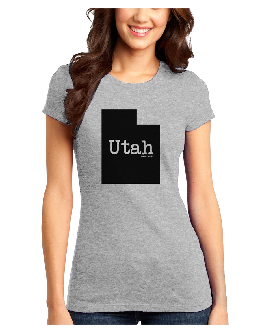 Utah - United States Shape Juniors T-Shirt by TooLoud-Womens Juniors T-Shirt-TooLoud-White-Juniors Fitted X-Small-Davson Sales